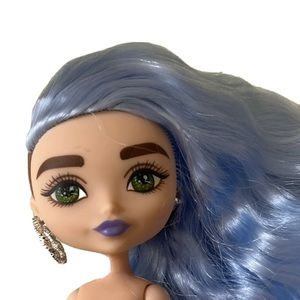 Barbie Extra Minis 5.5” Doll #3 Blue Hair Green Eyes Nude To Dress For OOAK